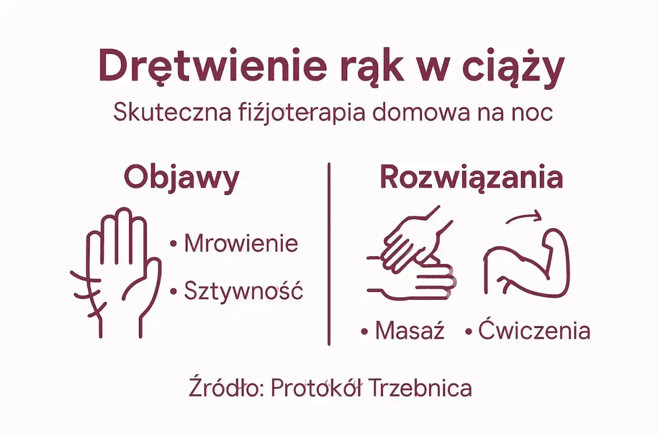Drętwienie rąk w ciąży: objawy (mrowienie, sztywność) i rozwiązania (masaż, ćwiczenia). Skuteczna fizjoterapia domowa.